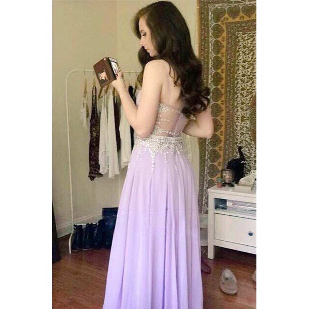 Beaded Sheer-Back Gown // - Picture 2 of 8